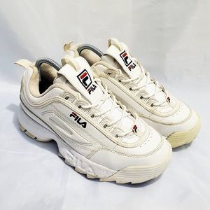 FILA Disruptor II Athletic Sneakers Mens Size 8 White Chunky Classic FW01566-111
